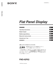Sony FWD-42PX2 Operating Instructions Manual
