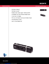 Sony NWZ-B105FWHI Specifications