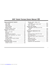 Buick 2007 Terraza Owner's Manual