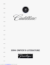 Cadillac 1994 Fleetwood Owners Literature