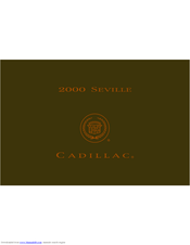 Cadillac 2000 Seville Owner's Manual