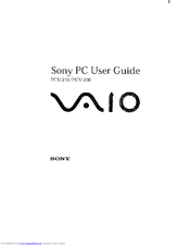 Sony PCV-210 - Vaio Desktop Computer User Manual