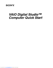 Sony PCV-RZ20CP Quick Start Manual