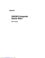 Sony Vaio PCV-V100G Quick Start Manual