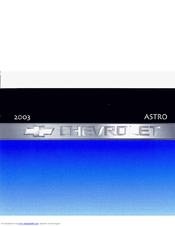 Chevrolet 2003 Astro Owner's Manual