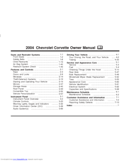 Chevrolet 2004 Corvette Owner's Manual