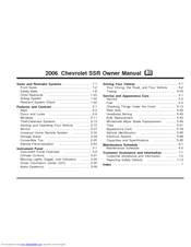 Chevrolet 2006 SSR Pickup Owner's Manual