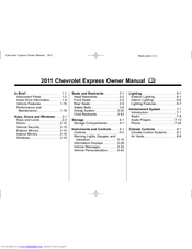Chevrolet EXPRESS - 2011 Owner's Manual
