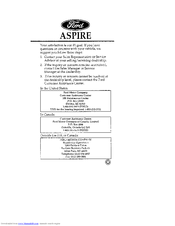 Ford 1996 Aspire Manual
