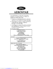 Ford Aerostar Manual