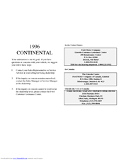 Lincoln 1996 Continental Owner's Manual