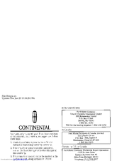 Lincoln 1997 Continental Owner's Manual