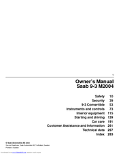 Saab 2004 9-3 Owner's Manual
