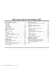 Saturn 2006 Relay Owner's Manual