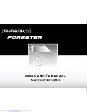 Subaru 2003 Forester Owner's Manual