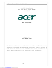 Acer RAID Ready Systems User Manual