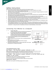 Acer A181HV Quick Setup Manual