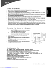 Acer G195WV Quick Setup Manual