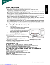 Acer GN245HQ Quick Setup Manual