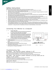 Acer P236HL Quick Setup Manual