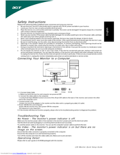 Acer S182HL Quick Setup Manual