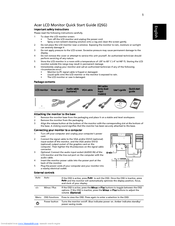 Acer V193WBM Quick Start Manual