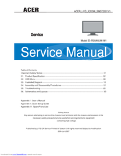 Acer X203W Service Manual