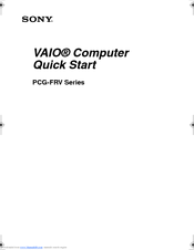 Sony PCG-FRV26 VAIO User Guide  (primary manual) Quick Start Manual