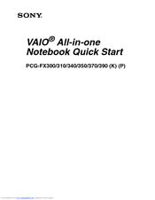 Sony PCG-FX300 Quick Start Manual