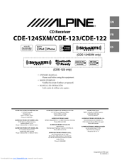 Alpine CDE-124SXM/ Owner's Manual