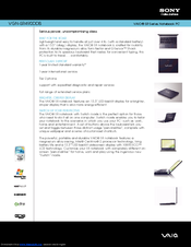 Sony VGNSR490DDB - VAIO SR Series Specifications