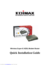 Edimax AR-7064Sg+ Quick Installation Manual