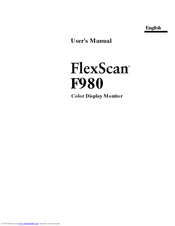Eizo FLEXSCAN F980 User Manual