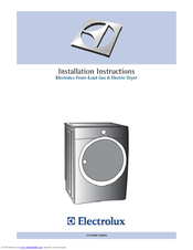 Electrolux EWGD65HTS - 27in Gas Dryer Turquoise Sky Installation Instructions Manual