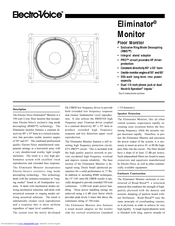 Electro-Voice Eliminator Monitor Brochure & Specs