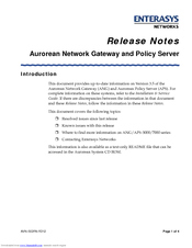 Enterasys ANG-3000 Series Release Notes