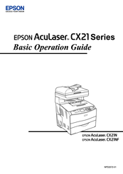 Epson Aculaser CX21N Series Operation Manual