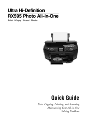 Epson RX595 - Stylus Photo Color Inkjet Quick Manual
