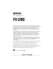 Epson FX-2180 - Impact Printer User Manual