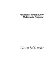 Epson 826W - PowerLite WXGA LCD Projector User Manual