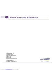 Extreme Networks Summit WM2000 Getting Started Manual