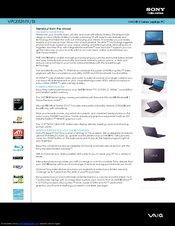 Sony VAIO VPCEE26FX/BI Specifications