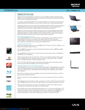 Sony VAIO VPCEE34FX/BJ Specification Sheet