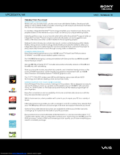 Sony VAIO VPCEE35FX/WI Specification Sheet
