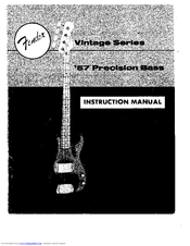 Fender Vintage '57 Precision Bass Instruction Manual