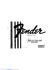 Fender Bullet Deluxe Owner's Manual