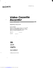 Sony SLV-690HF - Video Cassette Recorder Operating Instructions Manual