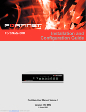 Fortinet FortiGate 60R Installation And Configuration Manual