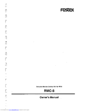 Fostex RMC-8 Owner's Manual