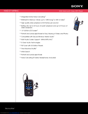 Sony Walkman NWZ-S718FBNC Specifications